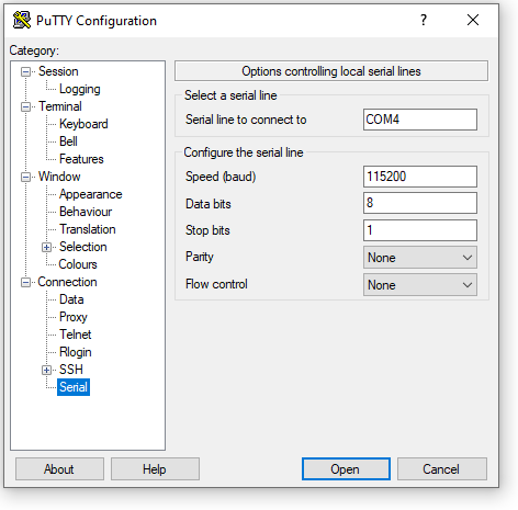 Putty Configuration B